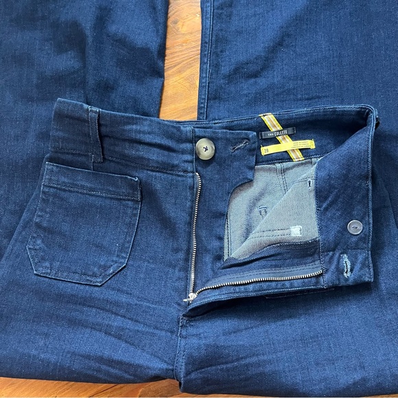 Anthropologie The Colette Denim Cropped Wide-Leg Jeans by Maeve Minimalist in 28 - Picture 3 of 14